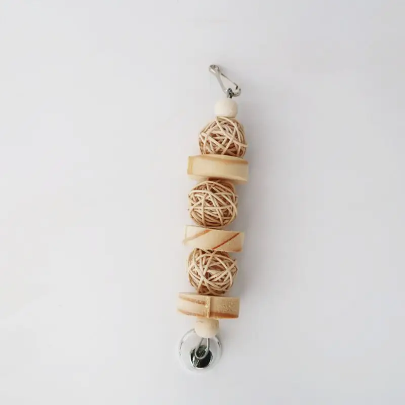 Bird Chew Toy Natural Wood Blocks Rattan Ball Parrot Entertainment Toys for Parakeet Cockatiel Lovebird Mini Macaw - Image 7
