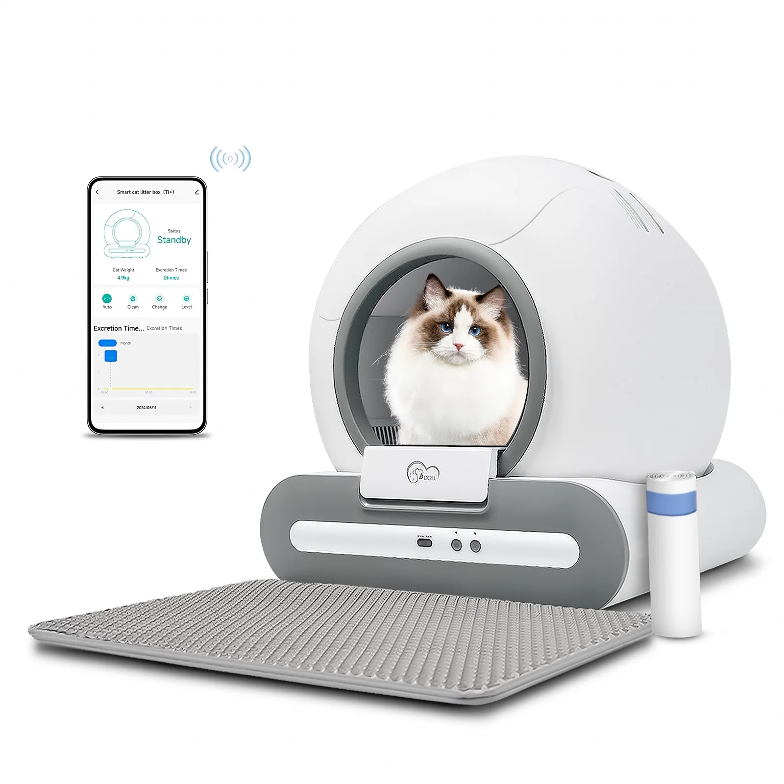 DOEL Automatic Cat Litter Box Self Cleaning with App Control & Cat Litter Mat Smart Cat Toilet for Multiple Large Cats - Image 2