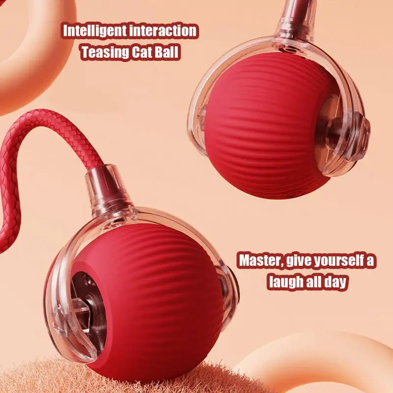 Electric Cat Ball Toys Automatic Rolling Ball Faux Tail Rechargeable Smart Pet Interactive Toy Dog Cat Training Imitate - Image 8