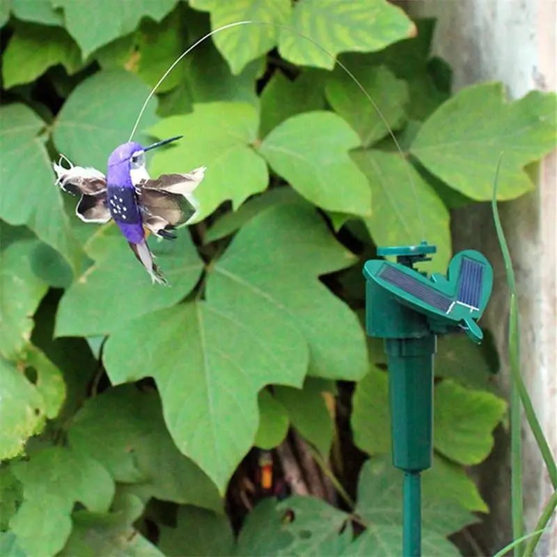 Solar Fluttering Hummingbird Feather Wings and Tail Flying Hummingbird Toy Funny Solar or Battery Powered Toy Wobble Fluttering - Image 5